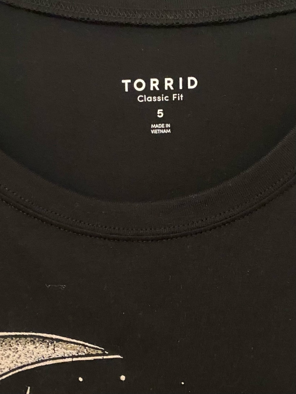 Torrid Black Tee with Moon, Skull & Floral Graphic - Rhinestone Detail - Size 5X - Picture 6 of 9